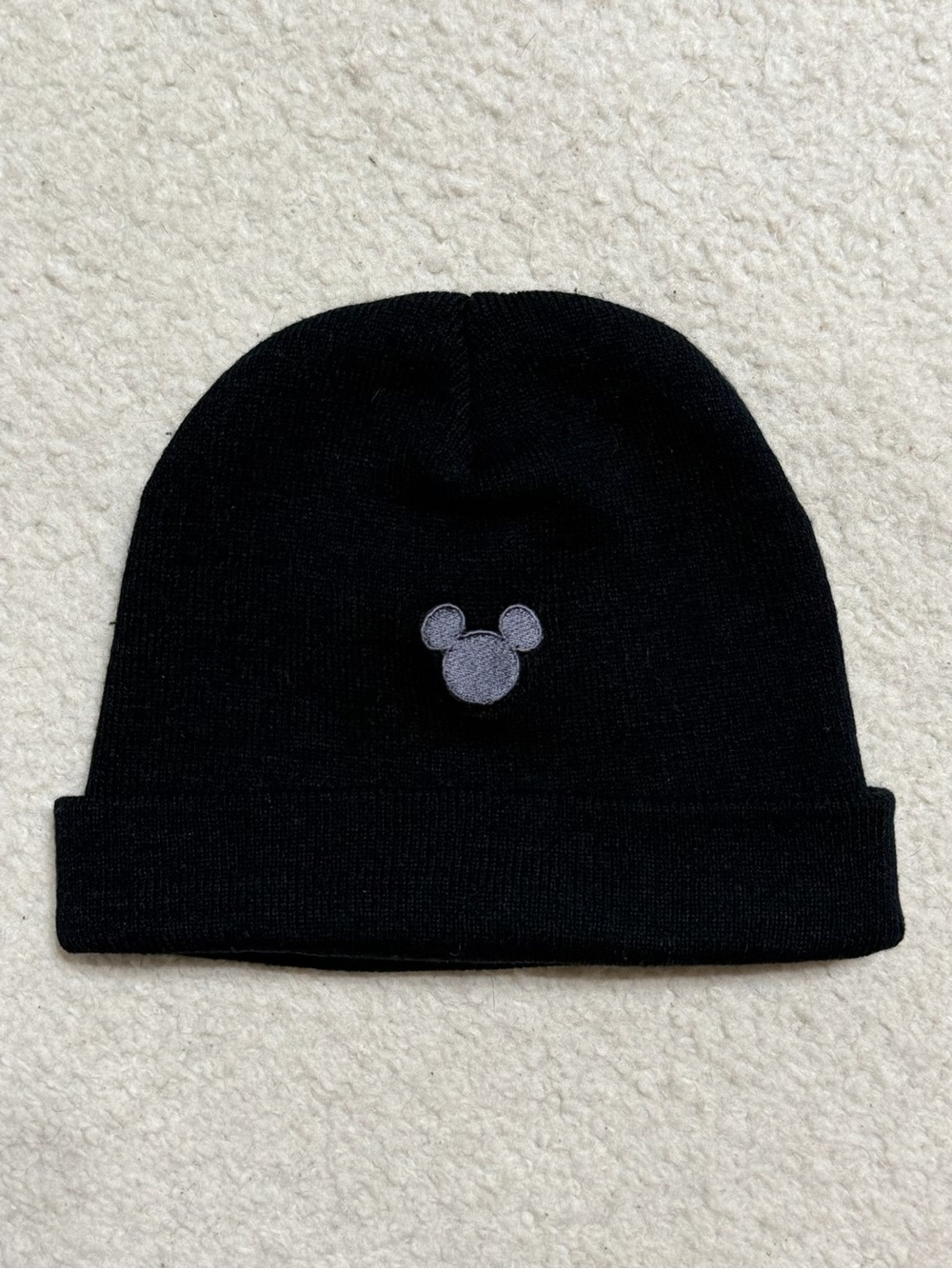 Disney Parks Mickey Mouse Black Knit Beanie Hat Disney World Disneyland